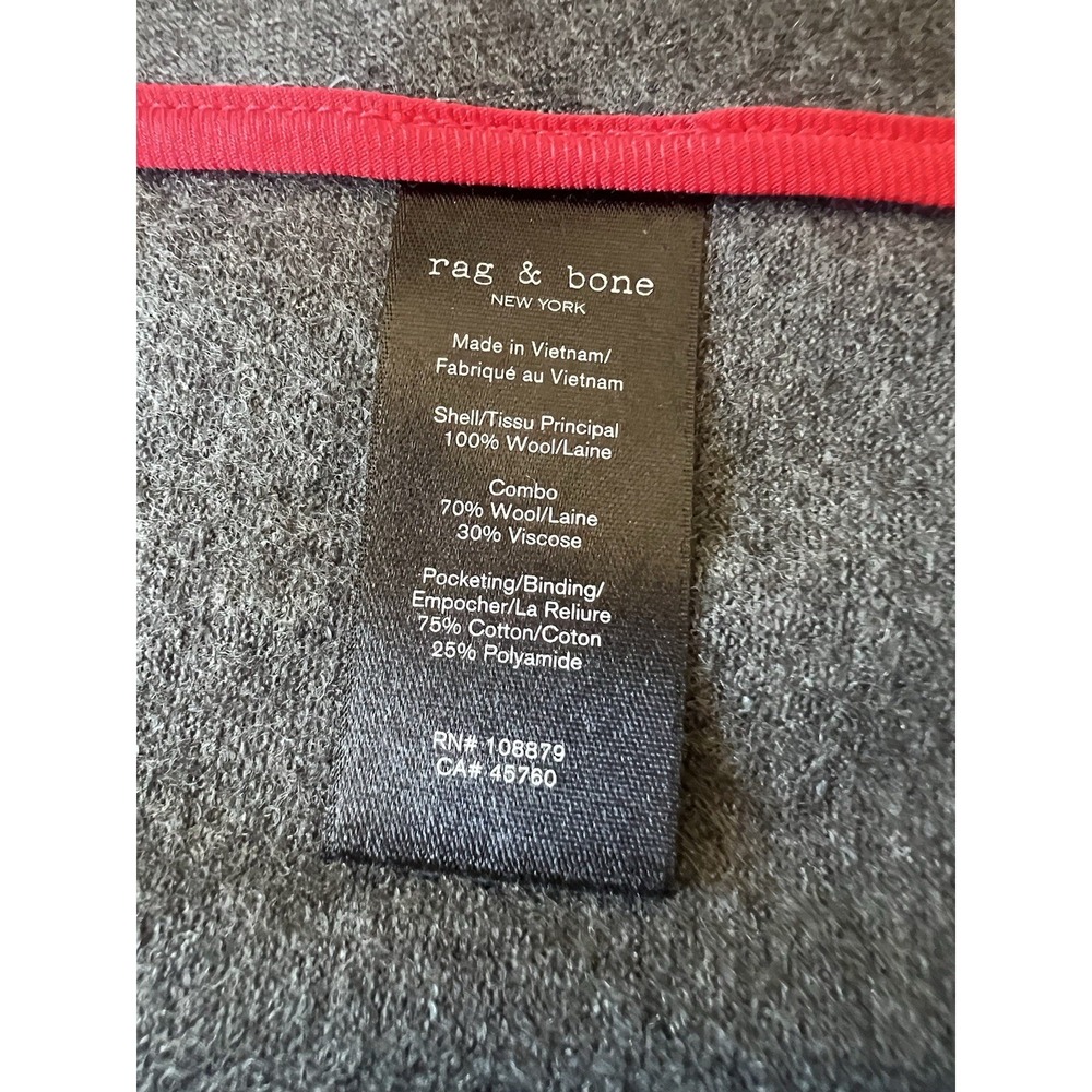 Rag & Bone Leon Double-Breasted Wool Flannel Blazer In Gray Size 10 Neutral Work - Picture 8 of 9